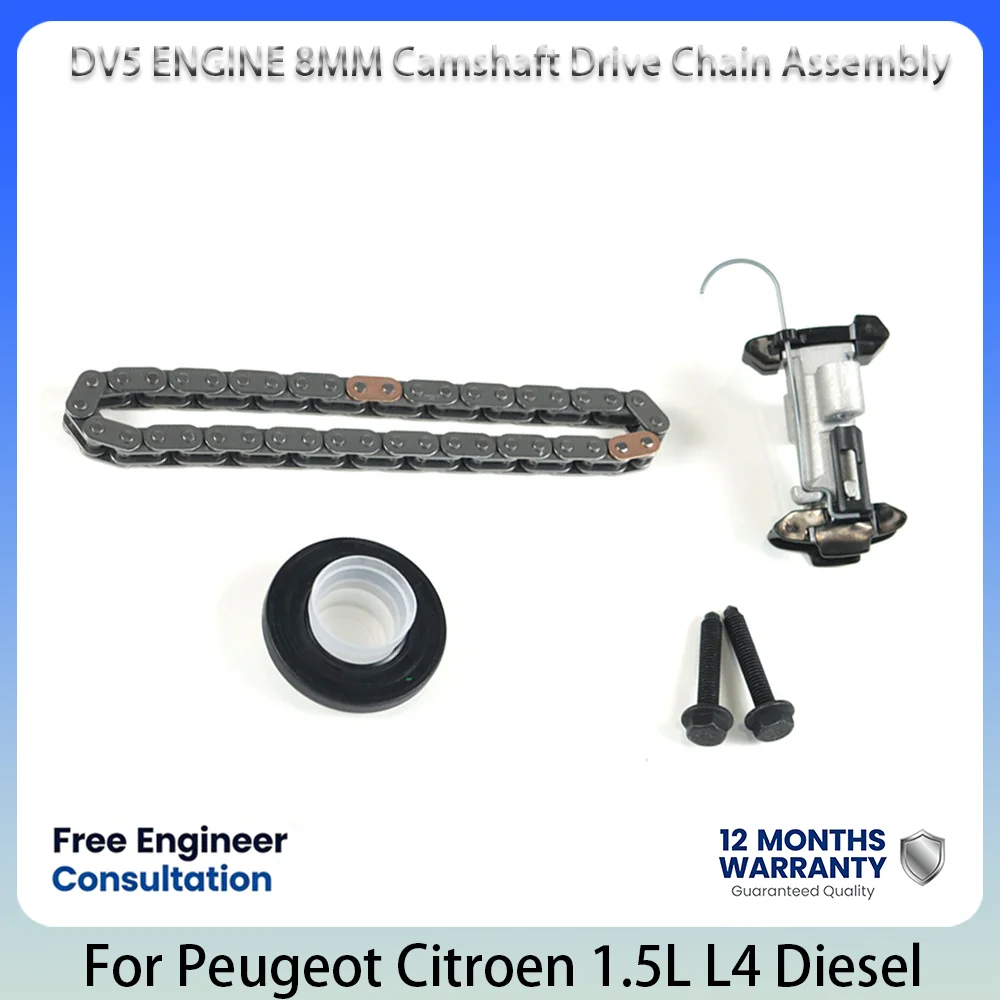 DV5 Engine New 8MM Camshaft Drive Chain Assembly OE 9830146880 For Peugeot Citroen Ford 1.5L 1.5 L T L4 Diesel 12-21 C3 C4 208