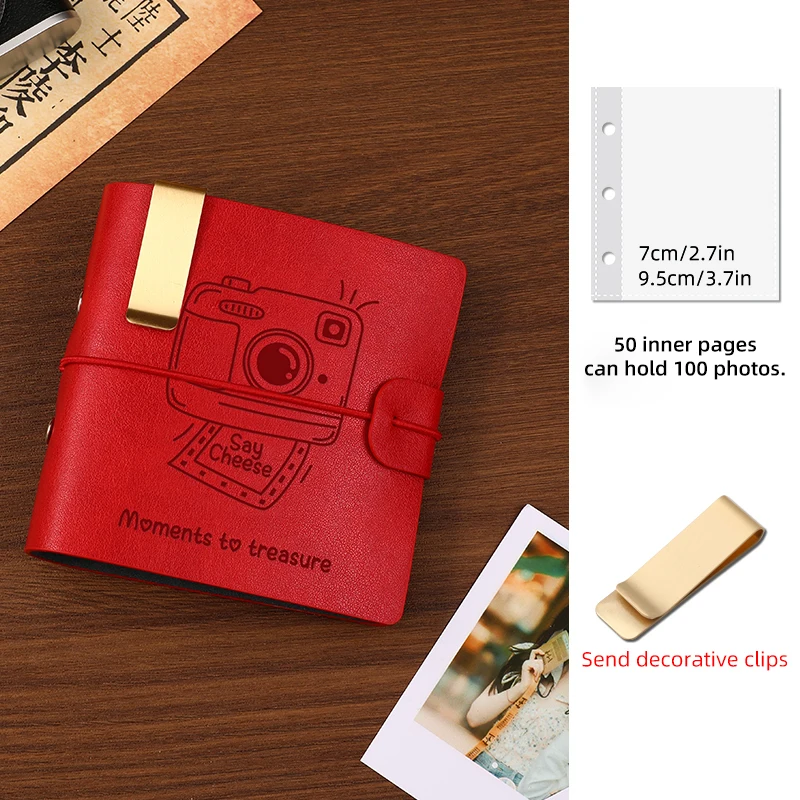 50 Seiten können 100 Fotos aufnehmen, PU-Einbandalbum, verschiebbare Tasche, Sternkarten-Sammlung, DIY-Display, mehrere Farben, Campus-Aufzeichnung – Detail 7