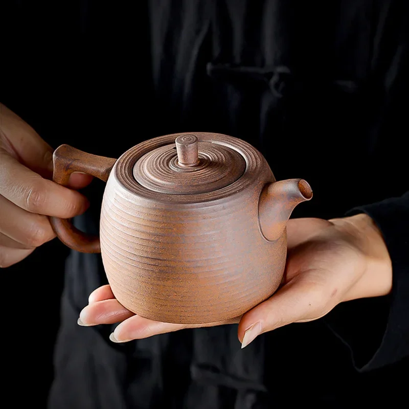 Raw Ore Rough Pottery Tea Pot Handmade Tea Set Single Pot  Kettle Ceremony