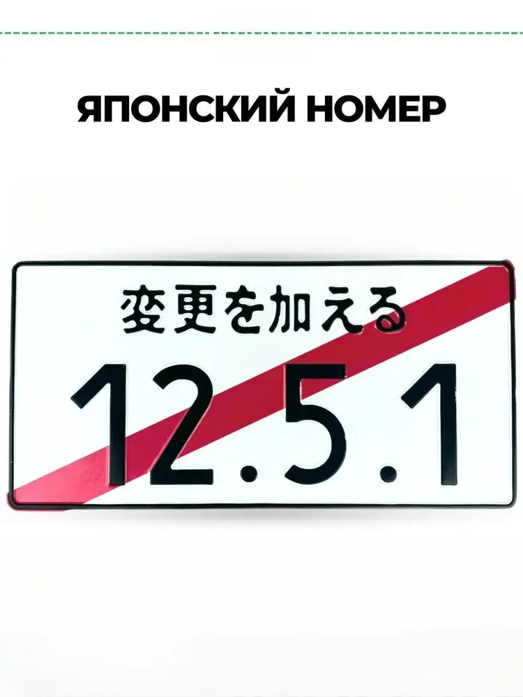 Japanese License Plate 12.5.1 – Authentic JDM Metal Tag, Rare Size, Perfect for Wall Decor & Car Enthusiast Collectibles