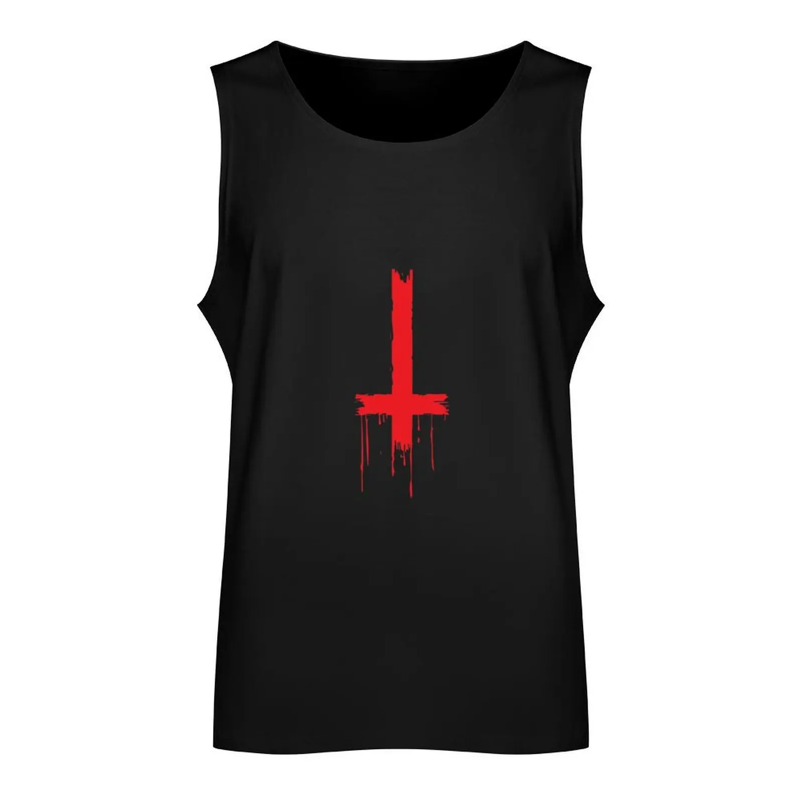 Upside Down Inverted Cross Tank Top muscle t-shirt sleeveless gym shirt man fitness