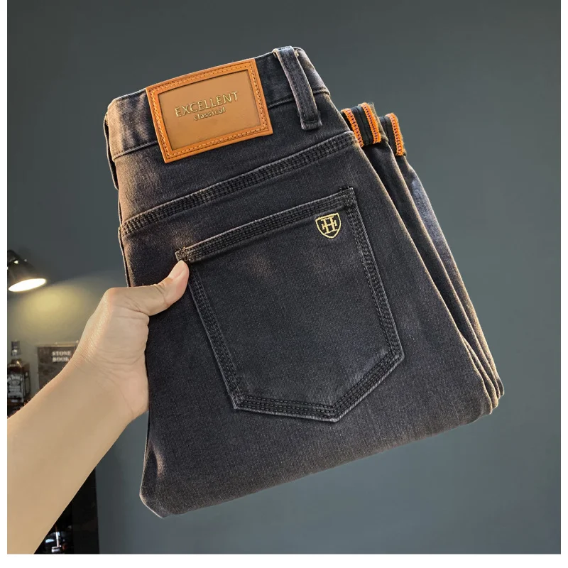 

Джинсы с девятью точками, осень 2022, новый тренд, черные, эластичные, универсальные, элитные, маленькие брюки, мужские винтажные брюки