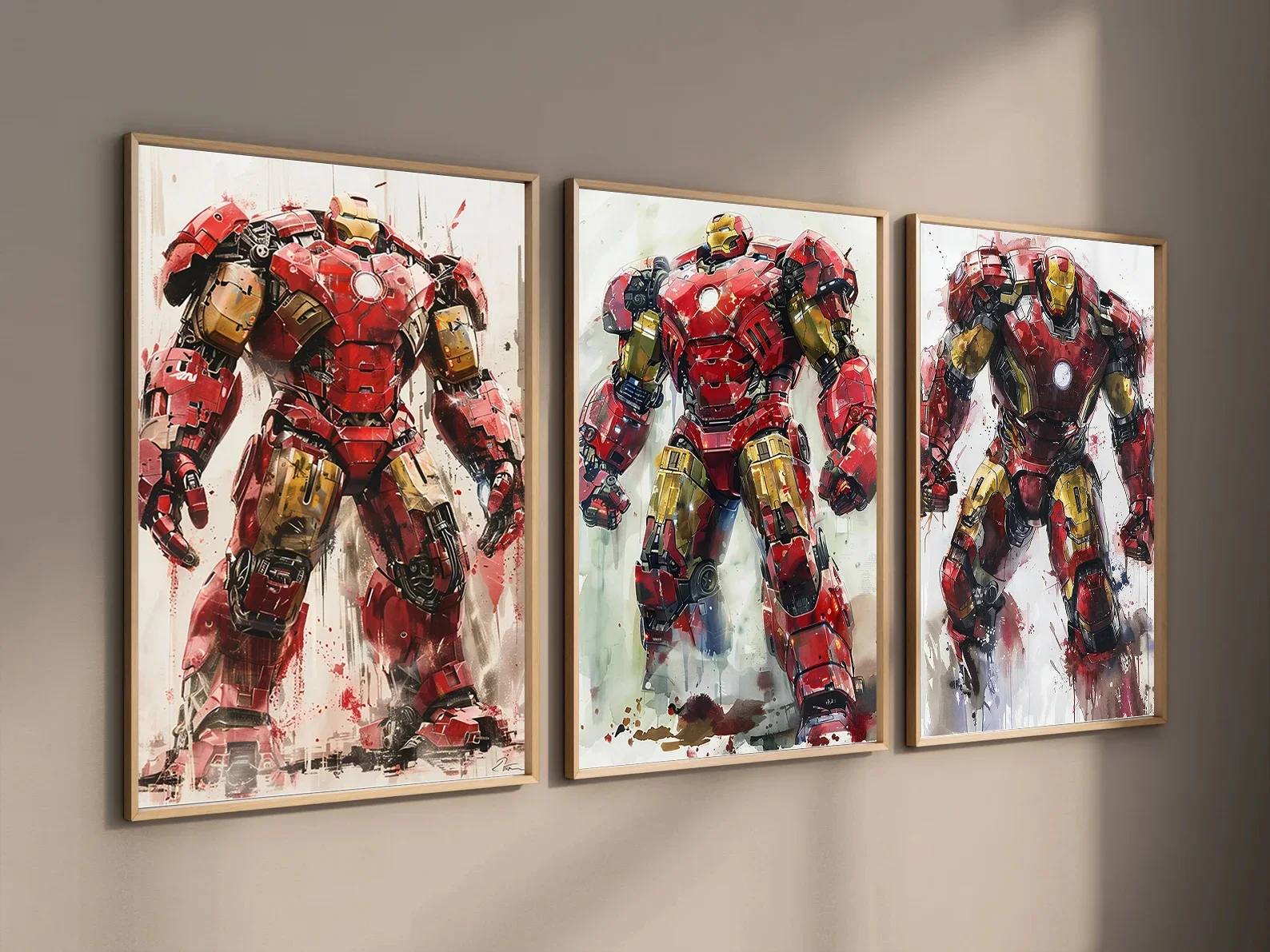 Movie Hero Iron Man Movie Posters Watercolor Paintings Canvas Fashion Pop Prints Wall Art Modern Home Decor Gifts Living Room