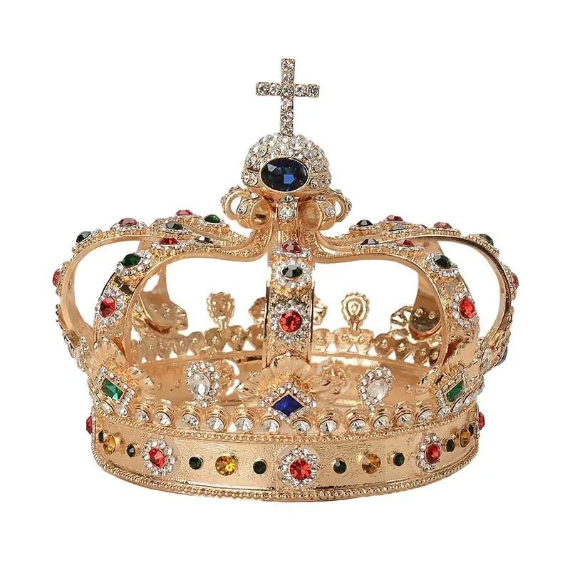 Gorgeous Vintage Royal Crystal Tiaras and Crowns King Queen Headpiece Diadem Hair Ornaments Pageant Pom Hair Jewelry Accessories