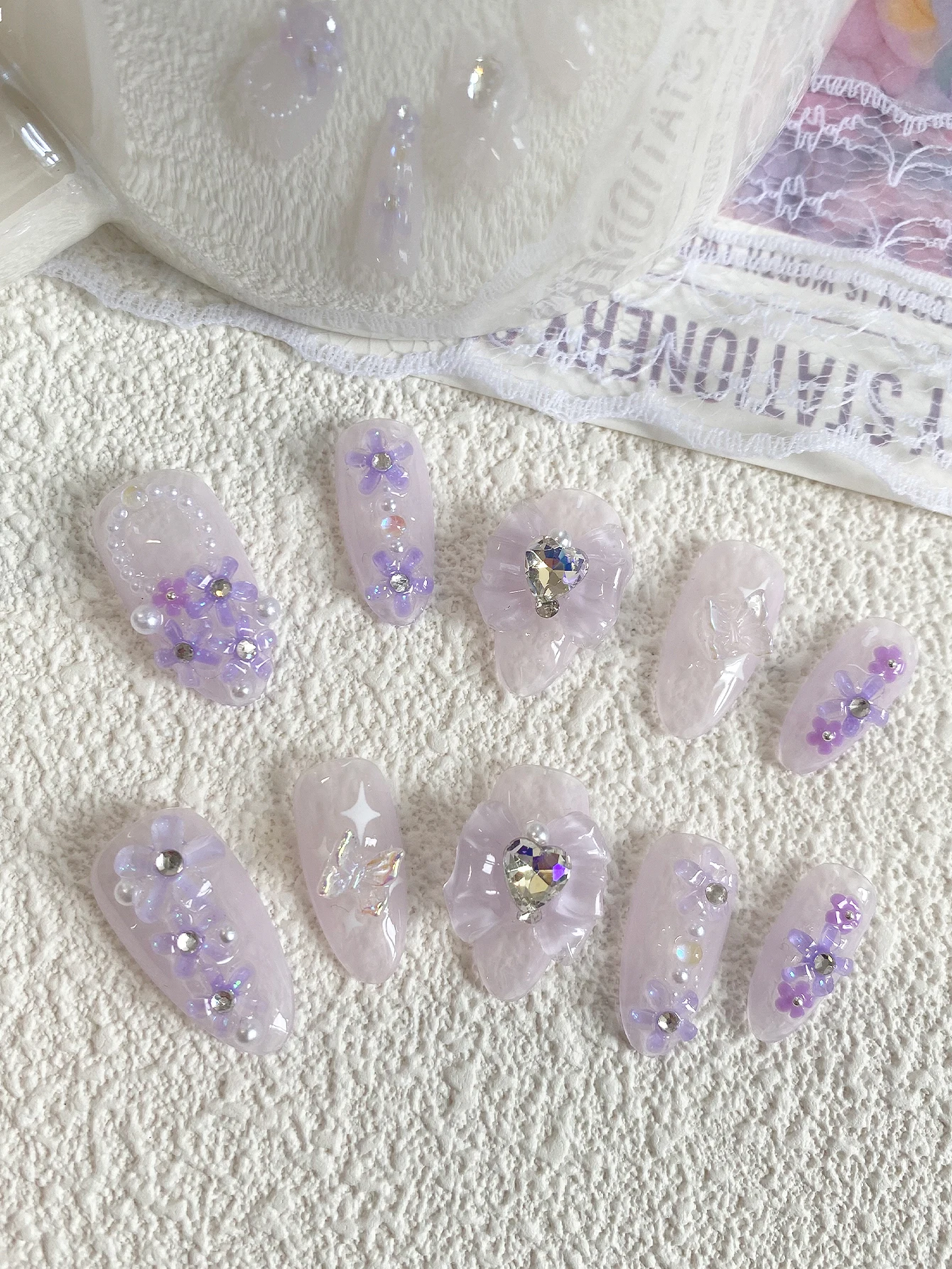 Лавандово-миндальные накладные – обзор и цена Nail Art Press On