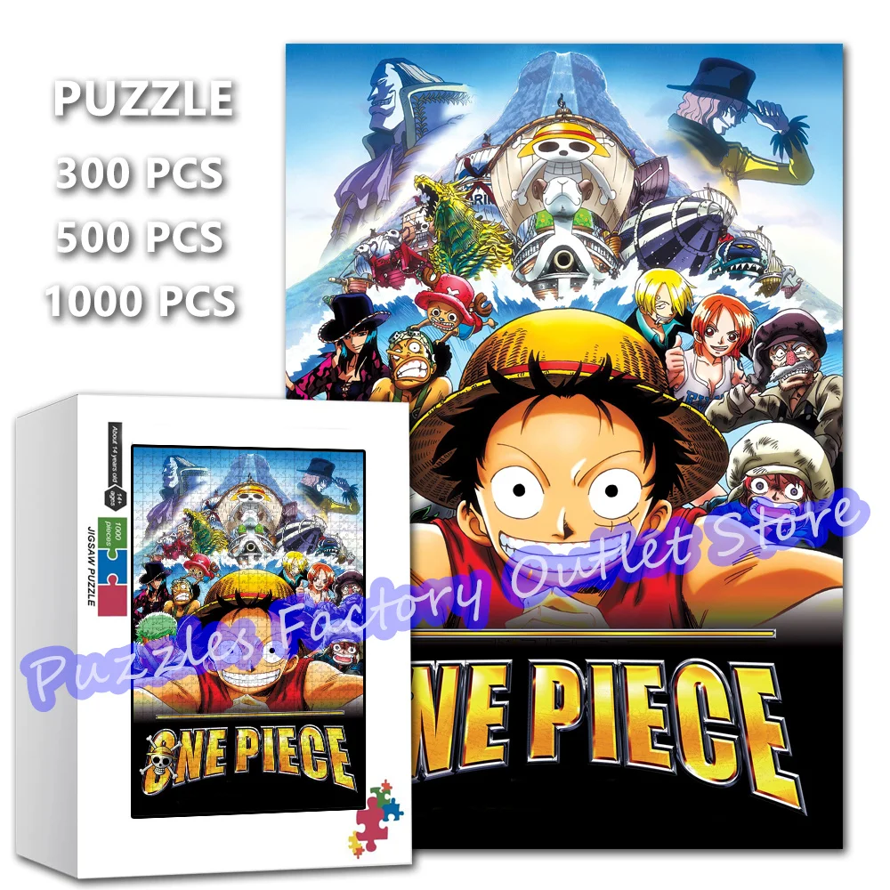 

One Piece Ocean Adventure Jigsaw Puzzles Zoro Luffy Japanese Anime 300/500/1000 Pieces Puzzle Decompress Educational Toys Gifts