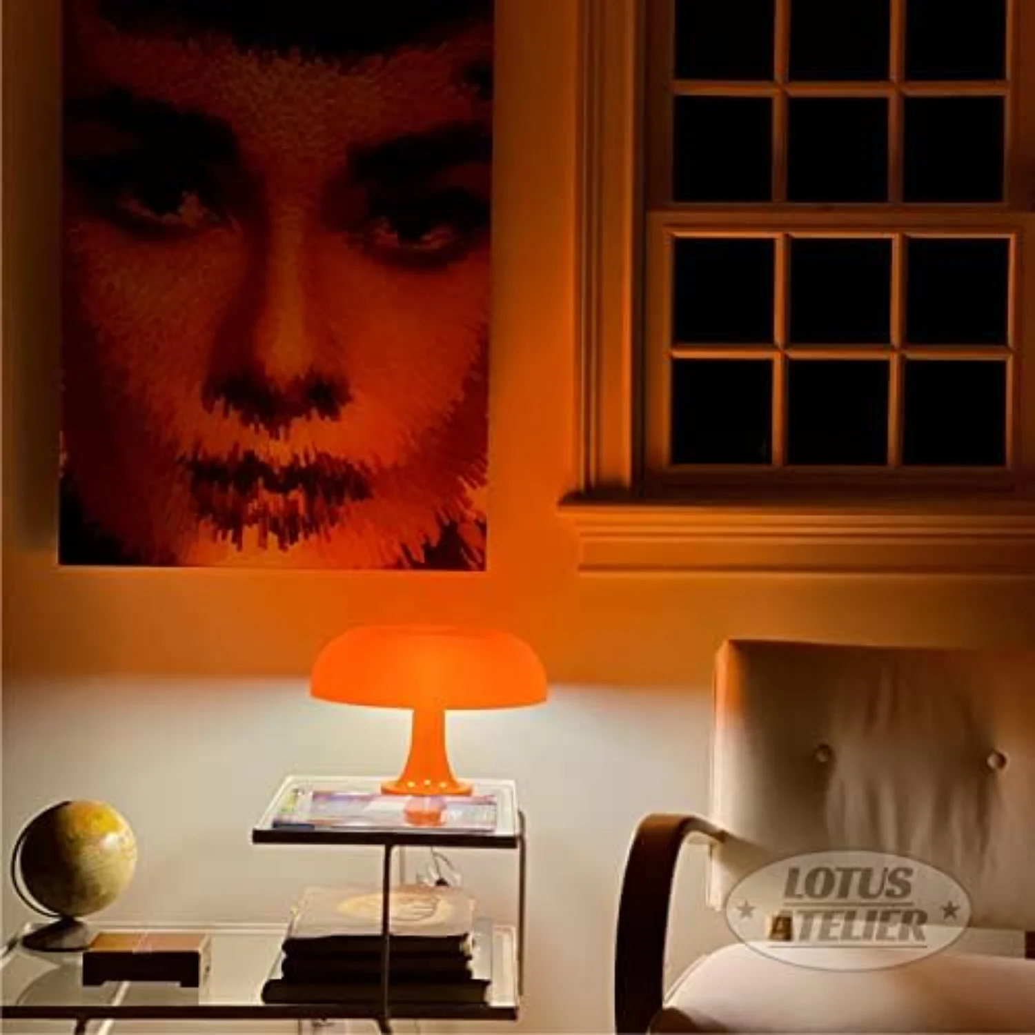 

Modern Aesthetic Orange Mushroom Lamp - Stylish Lighting for Bedroom, Retro Living Room Decor & More
