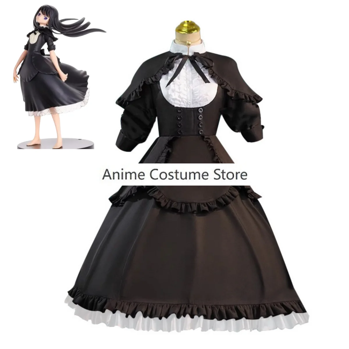 Costume de Cosplay de l'Anime Puella Magi, Robe de Soirée Noire, Perruque pour Femme, Kawaii, Carnaval, Halloween