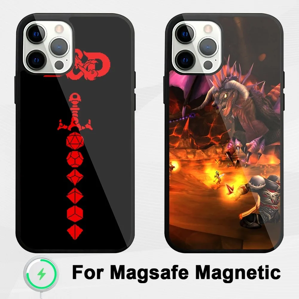 Game D-Dungeons D-Dragons D-DND Phone Case For iphone Pro 11 Max 13 Plus 12 14 Mini 15 Magsafe Magnetic Wireless Charging Shell