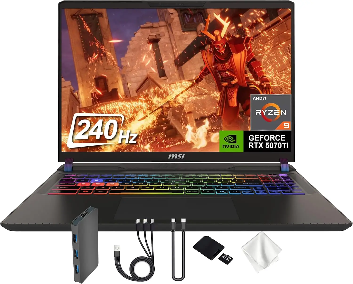 

Игровой ноутбук MSI Vector 240Hz QHD+, AMD Ryzen 9 8940HX, GeForce RTX 5070 Ti, 64 ГБ DDR5, 5 ТБ накопитель (4 ТБ PCIe SSD, серый)