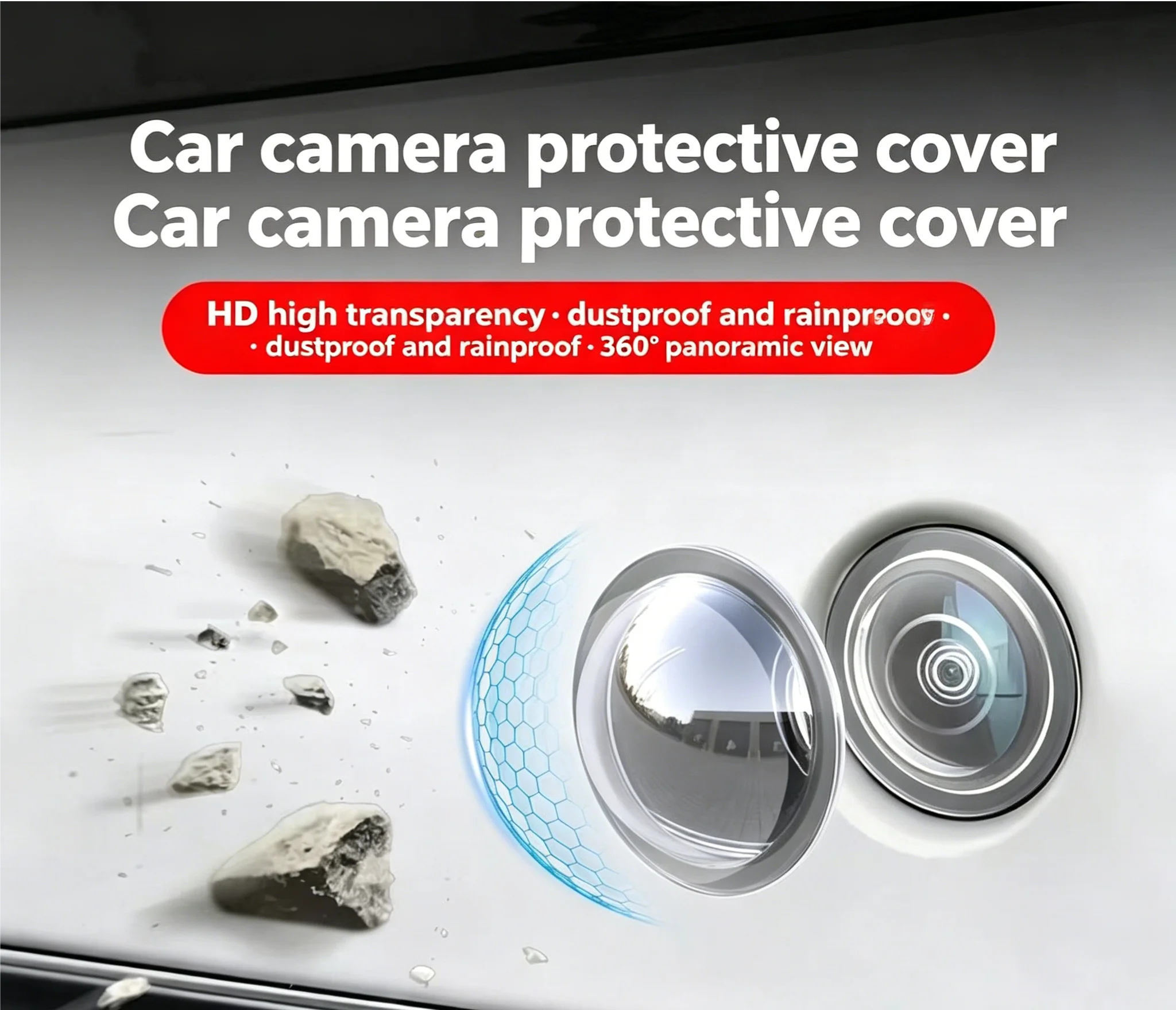 Car Front & Rear Camera Protective Covers, 360 Panoramic Image Lens Cover & Film, Complete Auto Accessories