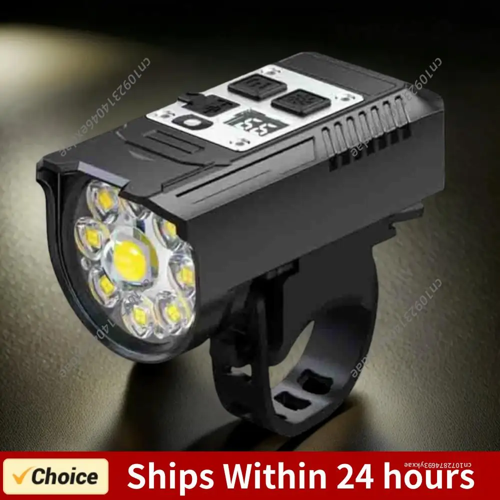 

LED Bicycle Front Light High Brightness Bike Flashlight Dual Light Source Bicycle Headlight Intelligent Sensor for Night Riding