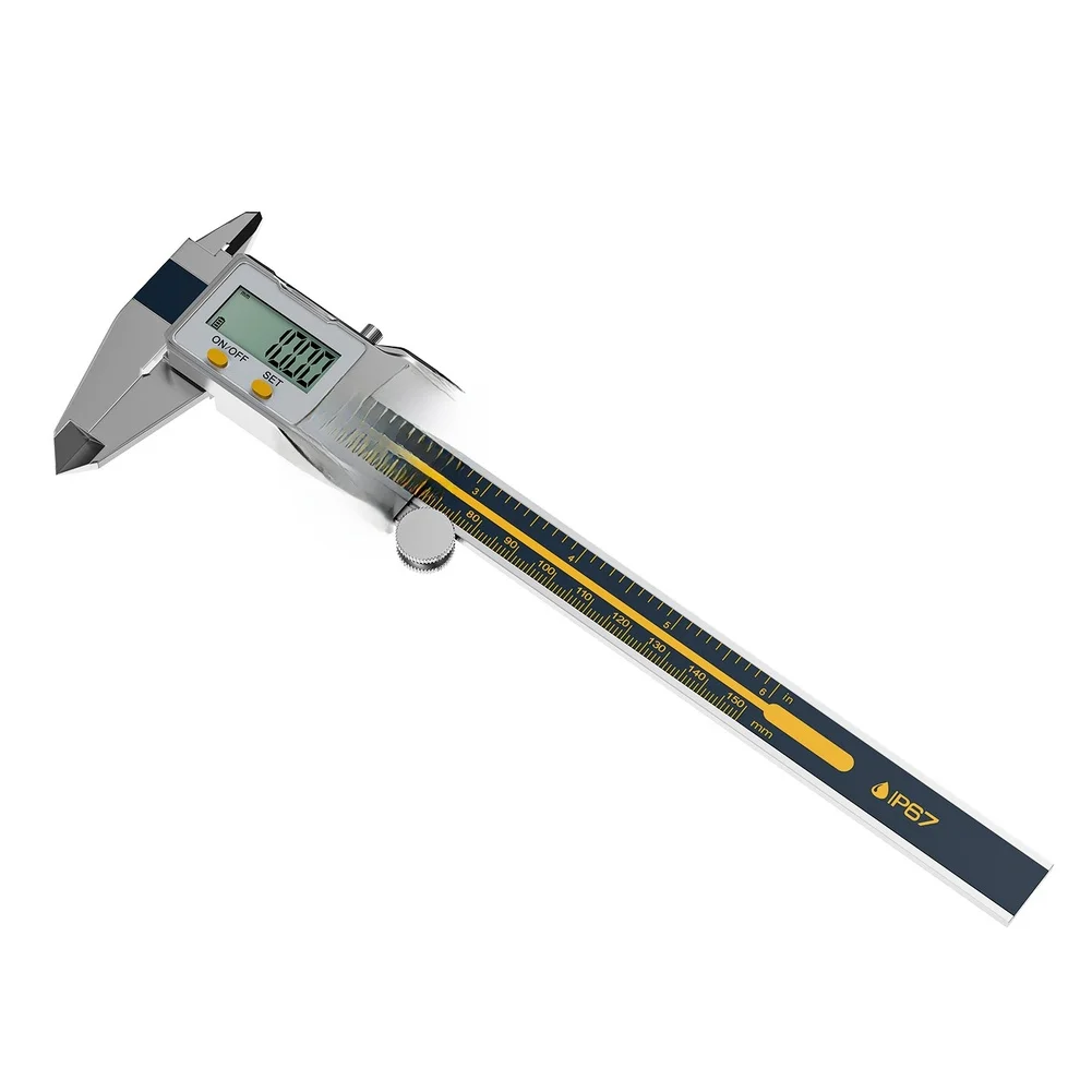 Digital Caliper with IP67 Waterproof Rating Stainless Steel Construction 0.01mm LED Display for Professional Use