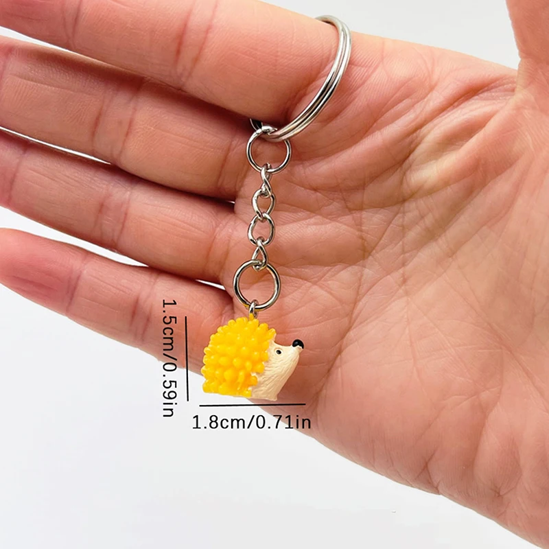 Mini Resin Hedgehog Key Ring Lover's Little Intimate Gift Fashion Men And Women's Creative Gift Key Hedgehog Pendant Jewelry