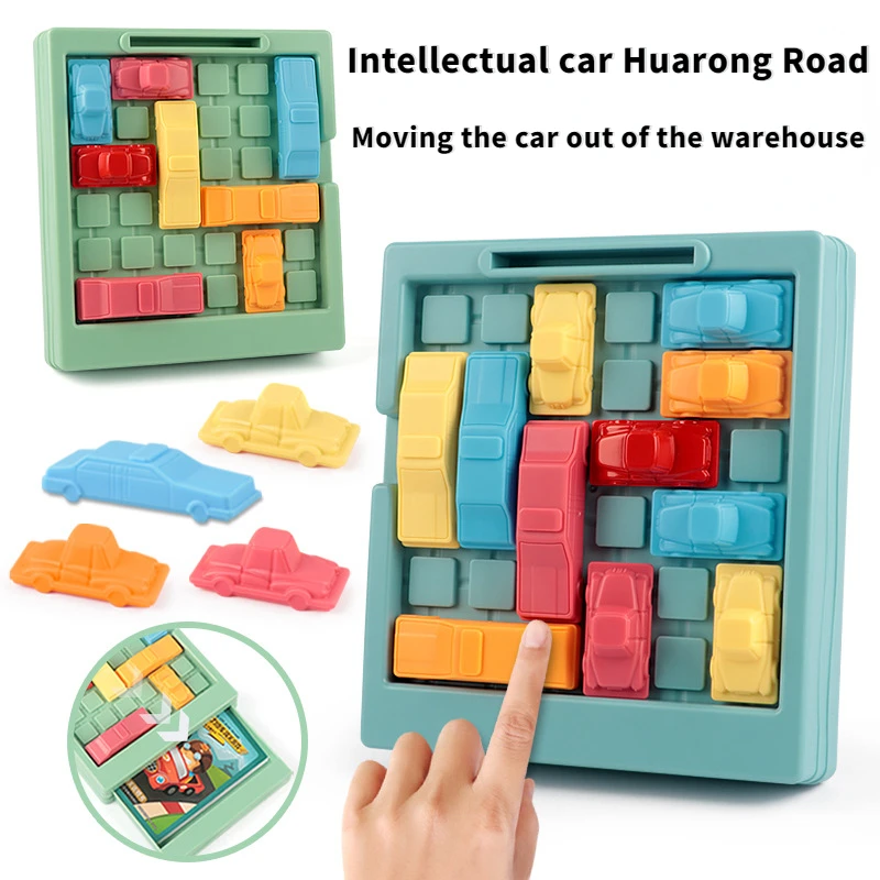 Children\'s Male Car Huarong Road Breakthrough Game Logical Thinking Training Intelligence Maze Board Game Educational Toy Female