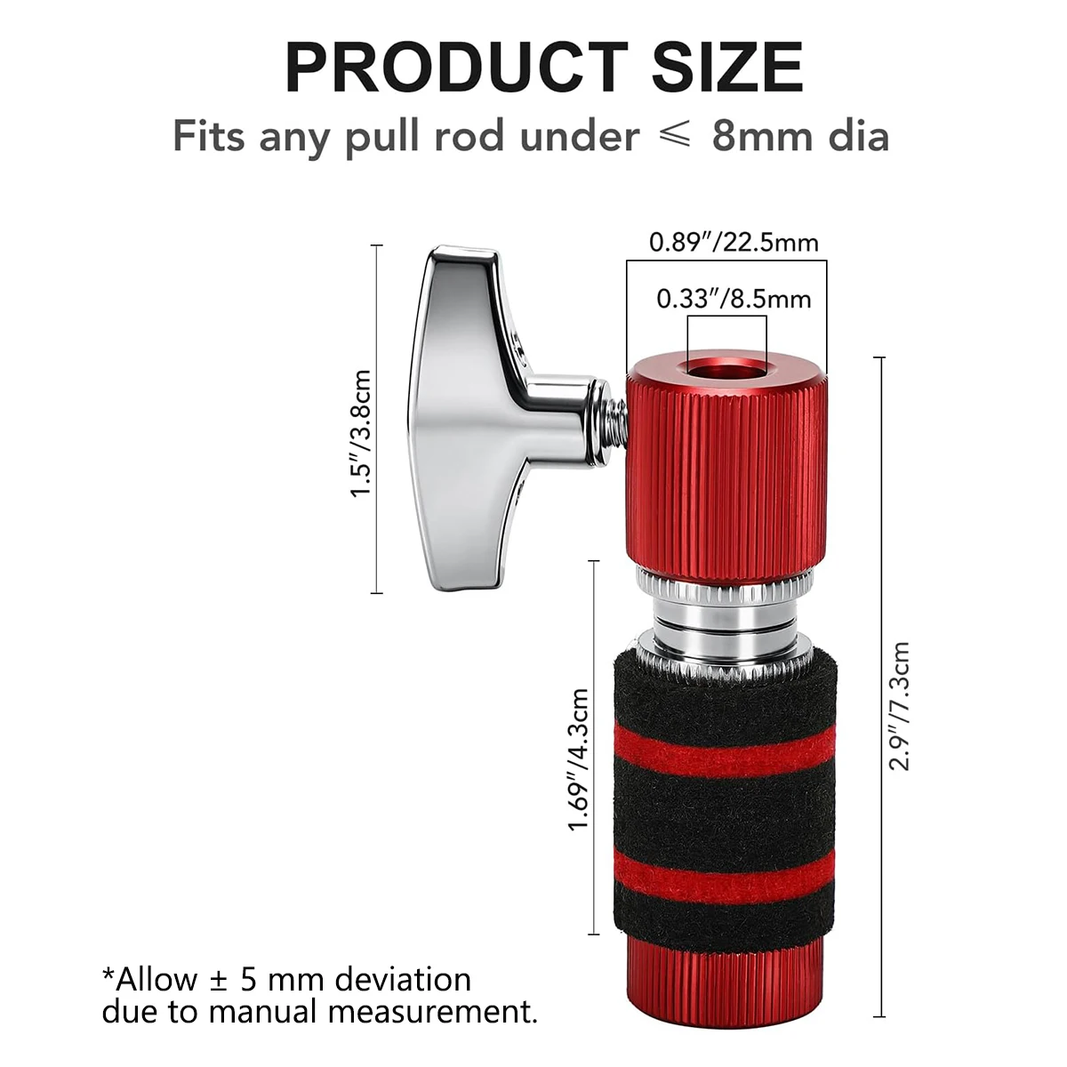 Miwayer Drum Hi-Hat Clutch – Standard Size, Aluminum Alloy Build, Non-Slip Locking Nut, Fits Most Drum Stands