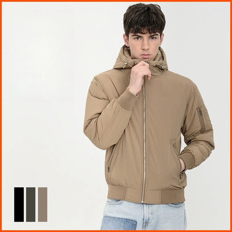 2025 New Arrival Winter Men's White Duck Down Thickened & Ultra - Warm Short - Length Hooded Down Jacket