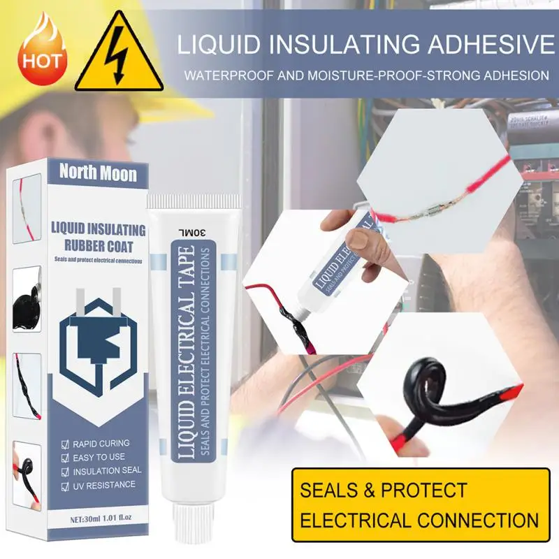 Silicone Sealant Waterproof Liquid Insulation Tape Paste Electronic Sealant Insulating Anti UV Fast Dry Glue 30/50ml for Home