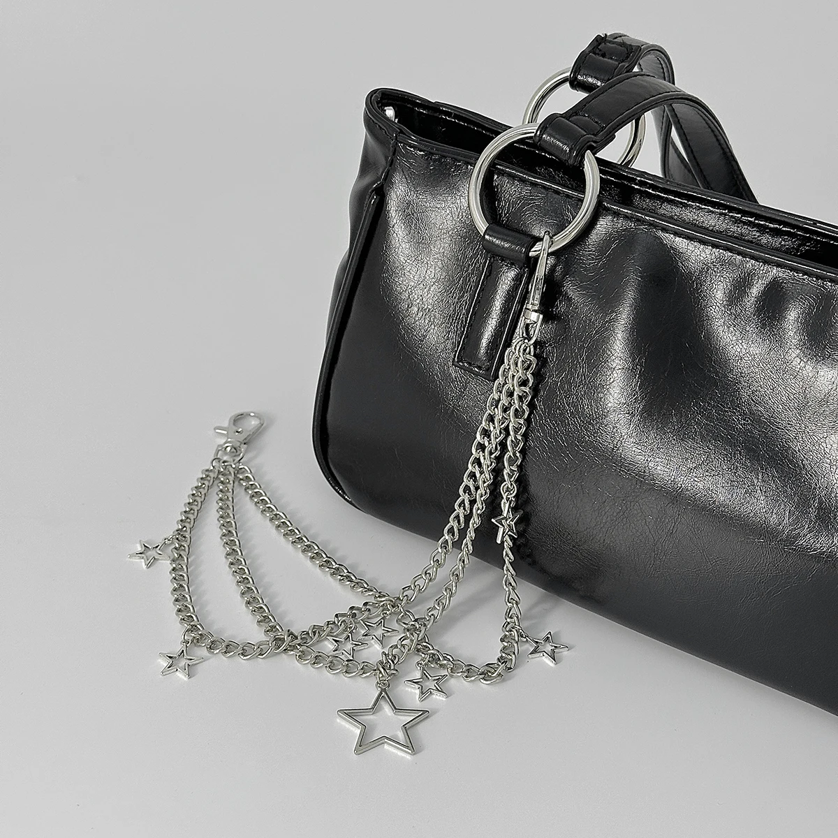 Salircon 3 Stile Hip Hop Trend Multilayer Silber Farbe Hohl Pentagramm Anhänger Schlüsselbund 2026 Neue Charme Tasche Schlüsselring Zubehör