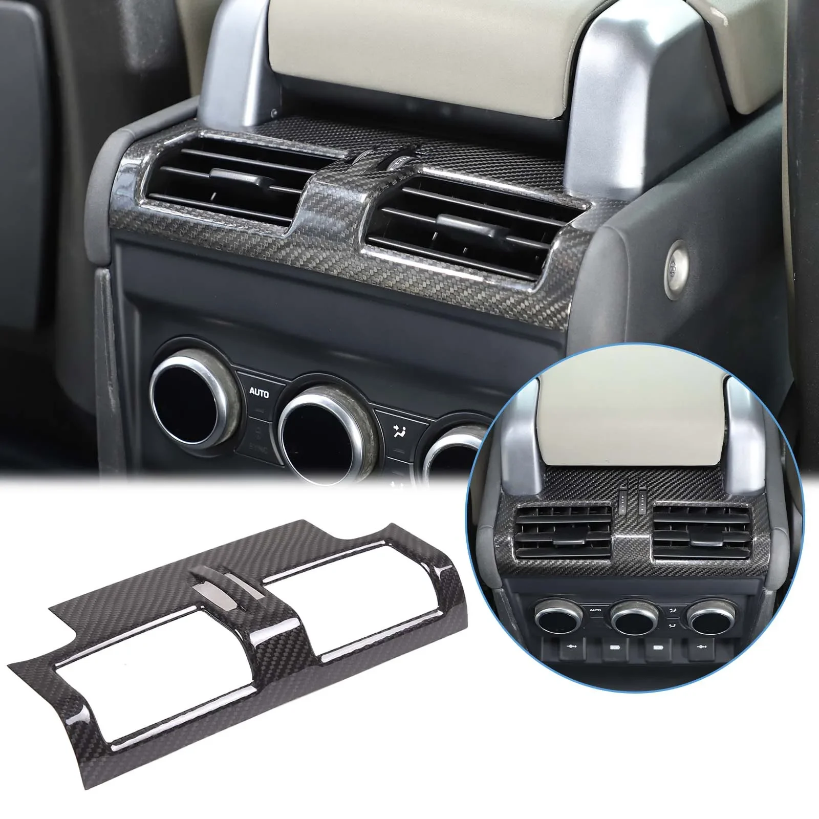 

For Land Rover Defender 110 2020-2023 Real Carbon Fiber car styling Car Rear Air Outlet Frame Sticker Car Interior Accessories