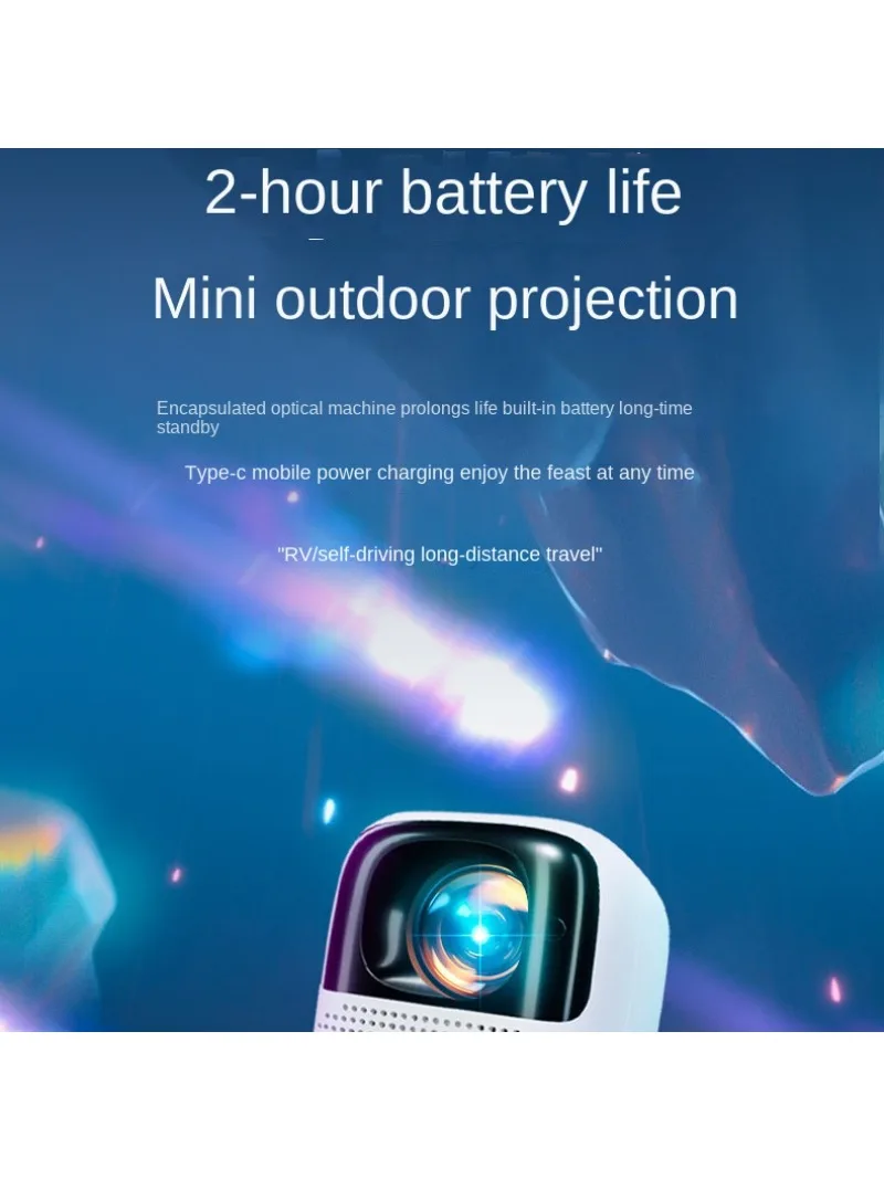 Outdoor Camping Outdoor Home Theater Mini Small Portable Smart Projector Built-in Battery