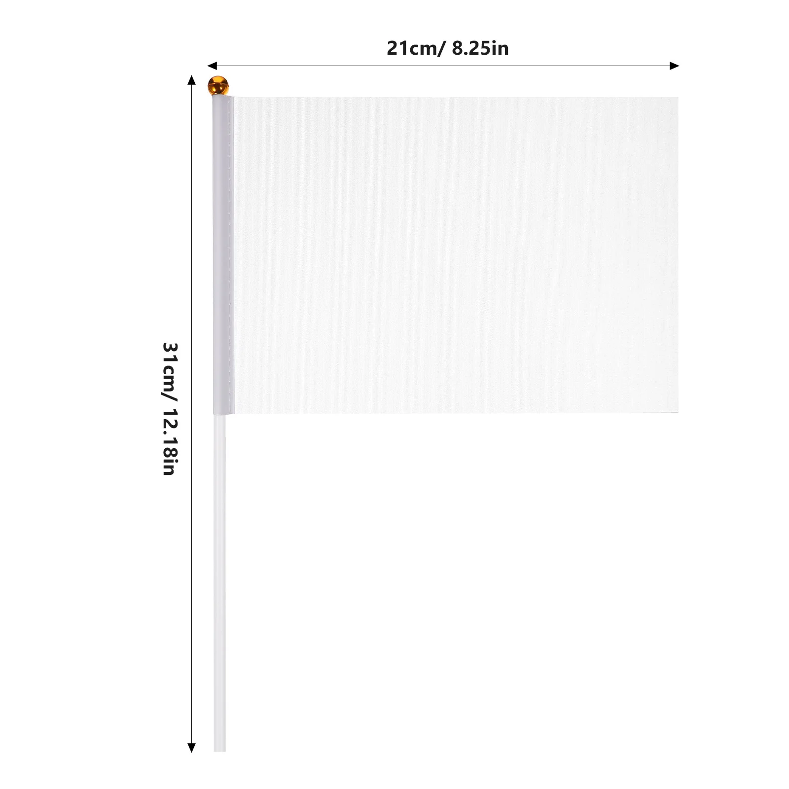 24개입 휴대용 흰색 심판 깃발 미니 경량 무지 잔디 표시용 흔들기 응원 깃발 흰색 깃발 미니 깃발