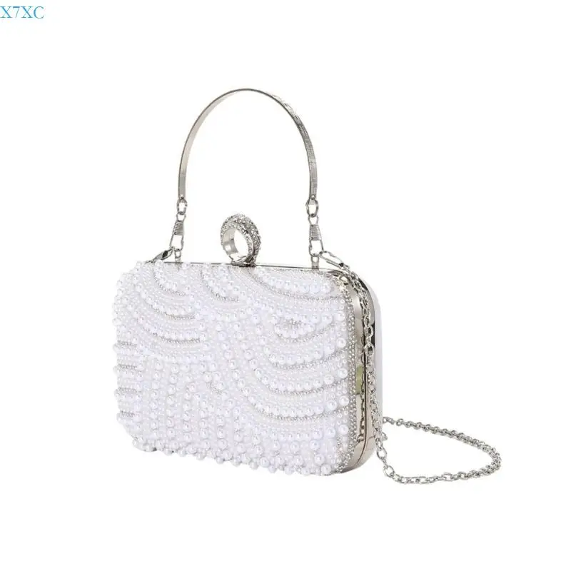 

X7XC Stylish Bridal Clutch Evening Bag Shoulder Purse for Proms and Cocktail Parties