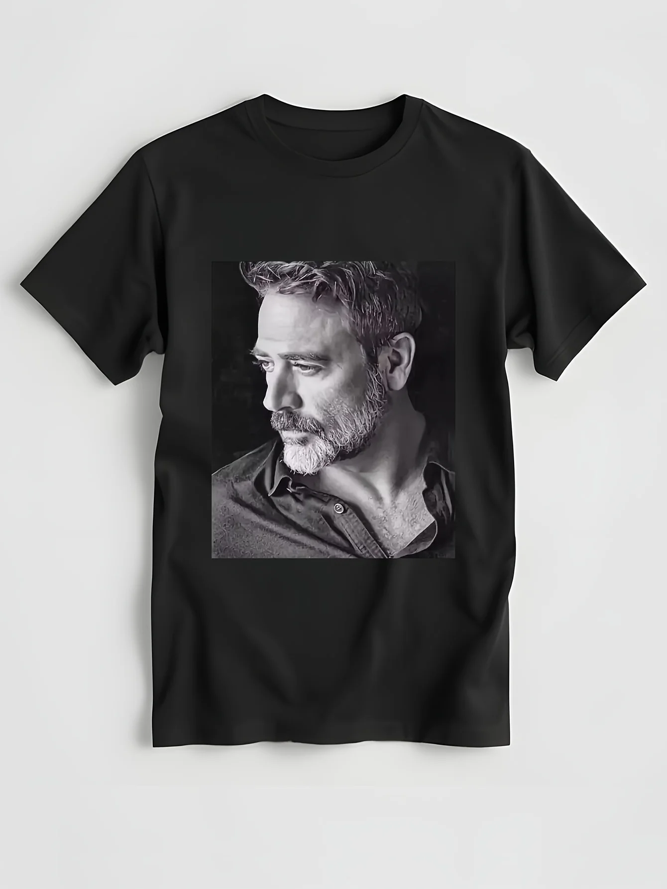 Jeffrey Dean Morgan T-Shirt Crewneck Negan Top Short-Sleeve T-Shirt 100% Cotton Tees for Men,Women (8s) Dark Grey