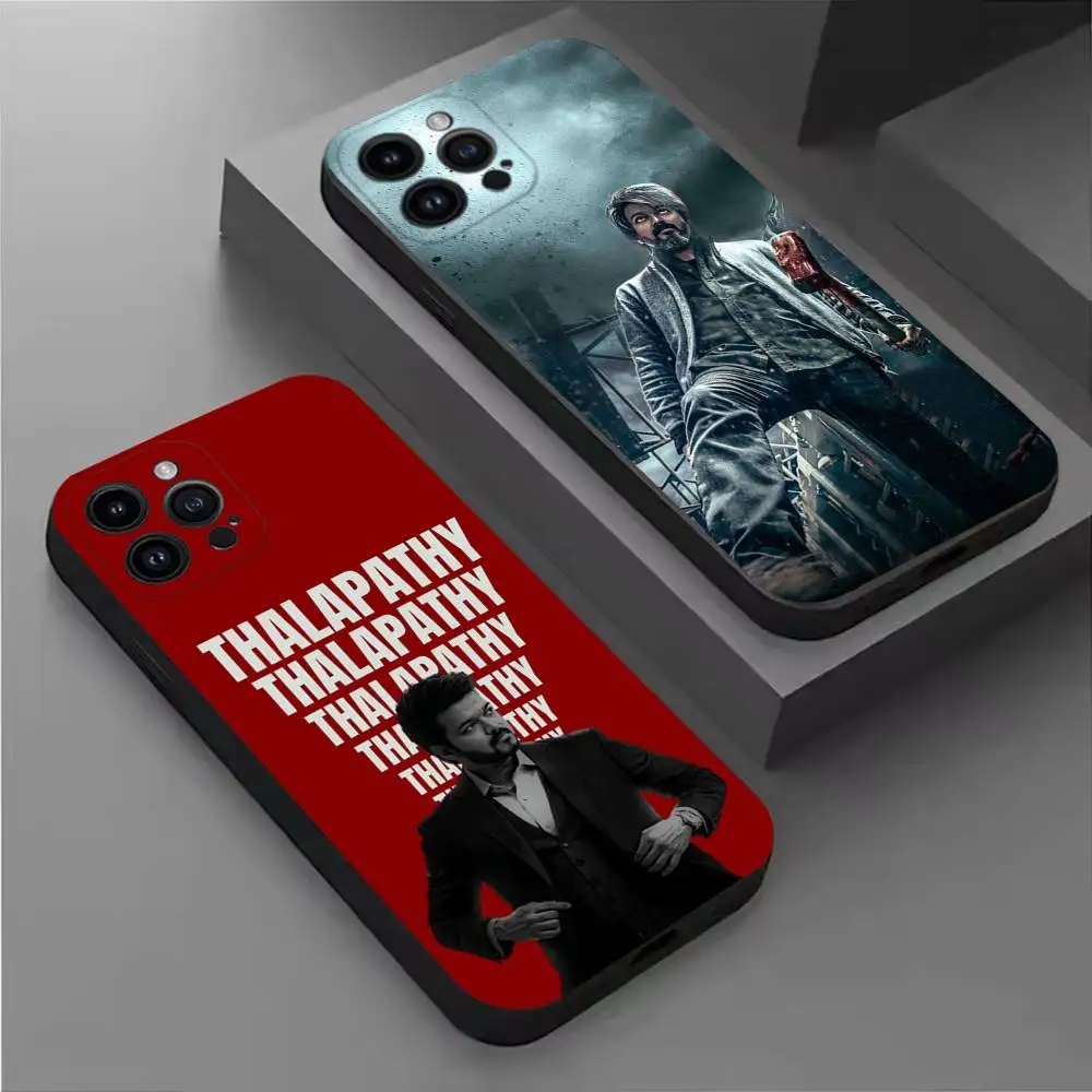 

Thalapathy V-Vijay India Phone Case For iPhone 17,16,15,14,13,12,11 Plus,Pro Max,XS,X,XR,SE,Mini,8,7,Soft Silicone Black Cover