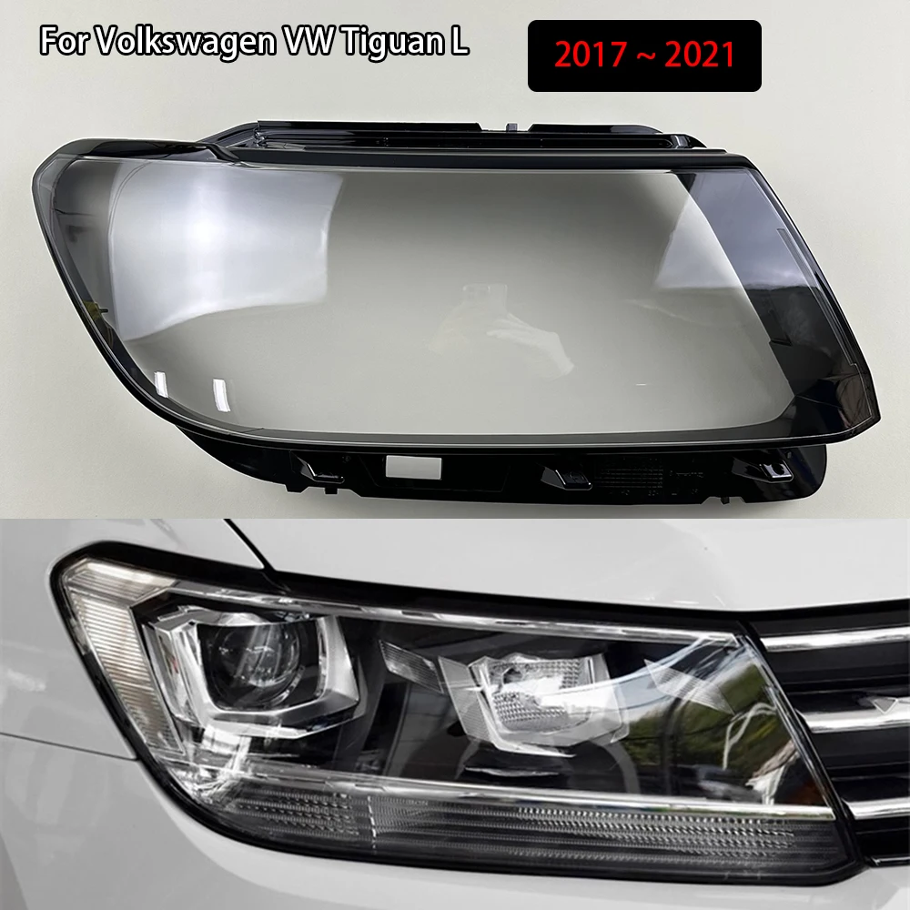 

Car Front Headlight Lens Cover Auto Case For Volkswagen VW Tiguan L 2017 2018 2019 2020 2021 Headlamp Glass Lampshade