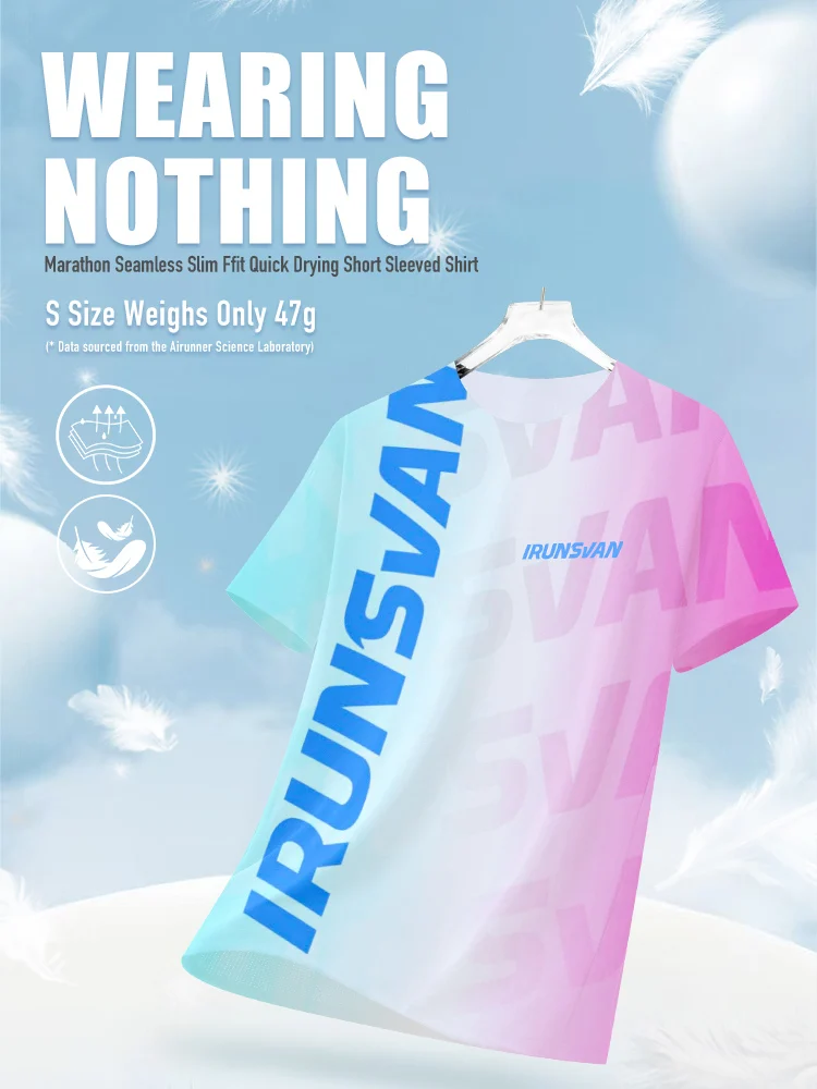 

IRUNSVAN Men Quick Dry Sports T-shirt Gym Marathon Running Outdoor Jogging Breathable Training Casual Tee
