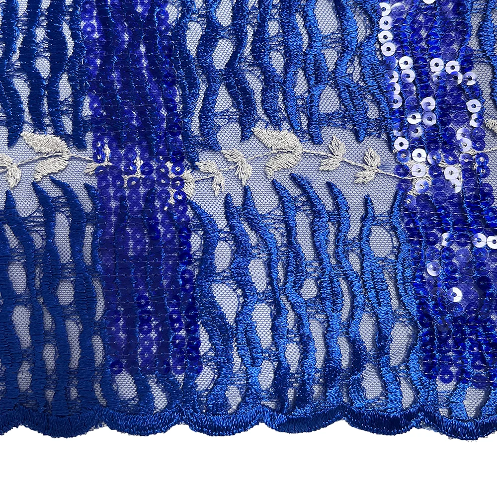 2025 Sequins Mesh Lace Fabric High Quality Nigerian 5 Yards Hot Sale Wedding Dresses Sewing Sequined Guipure Mesh Lace Fabrics