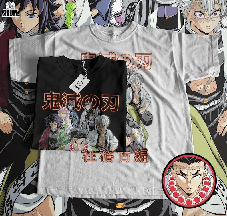 Samurai Protectors Unisex T-shirt - Japanese Anime Graphic, Taisho Era Inspired Design, Elite Demon Hunters Apparel, Classic Jap