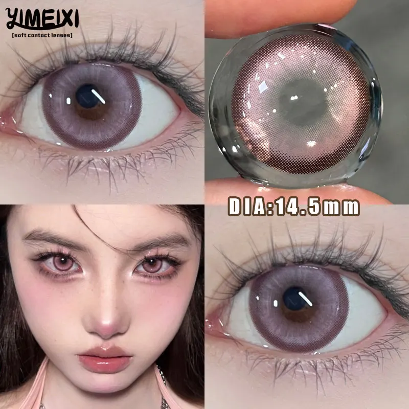 YIMEIXI 1 Pair Color Contact Lens for Eyes with Myopia Prescription High Quality Eyes Color Lens Makeup Yearly Use Fast Shipping