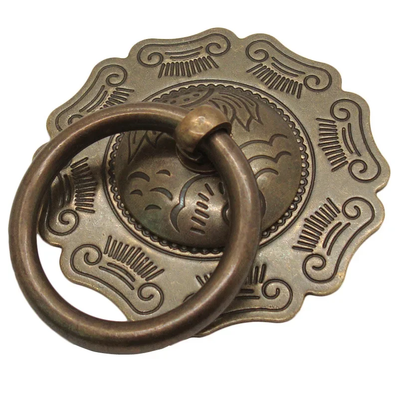 

Decorative Brass Ring Front Door Gate Knockers Chinese Style Door Knocker Wooden Door Pull Ring