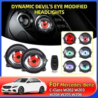 Dynamic Car Modified Headlights Devil's Eye For Mercedes-Benz C-Class W202 W203 W204 W205 W206 S-Class W126 W140 W220 W221 W222