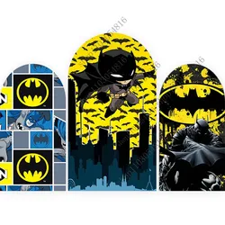 DC The Batman Arch Photo Backdrop Arched Wall For Kids Superhero Birthday Party Baby Shower Doublesided Photography Background