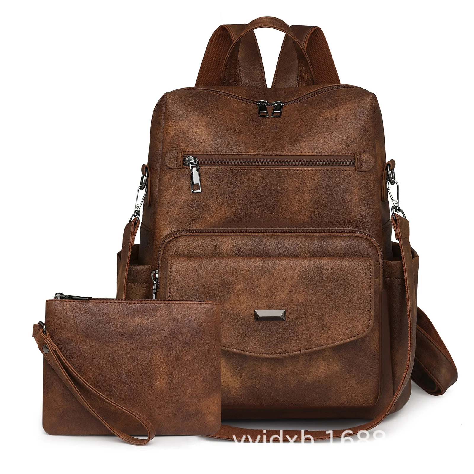 NONE Damen PU-Leder Rucksack 7