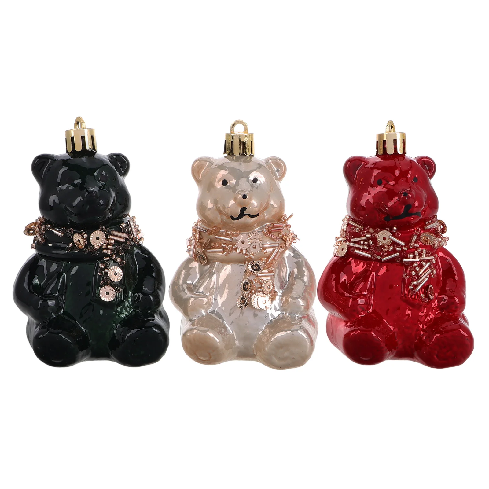 

3 Pcs Bear Pendant Charms Ornaments for Christmas Decor Hanging Decorations Tree