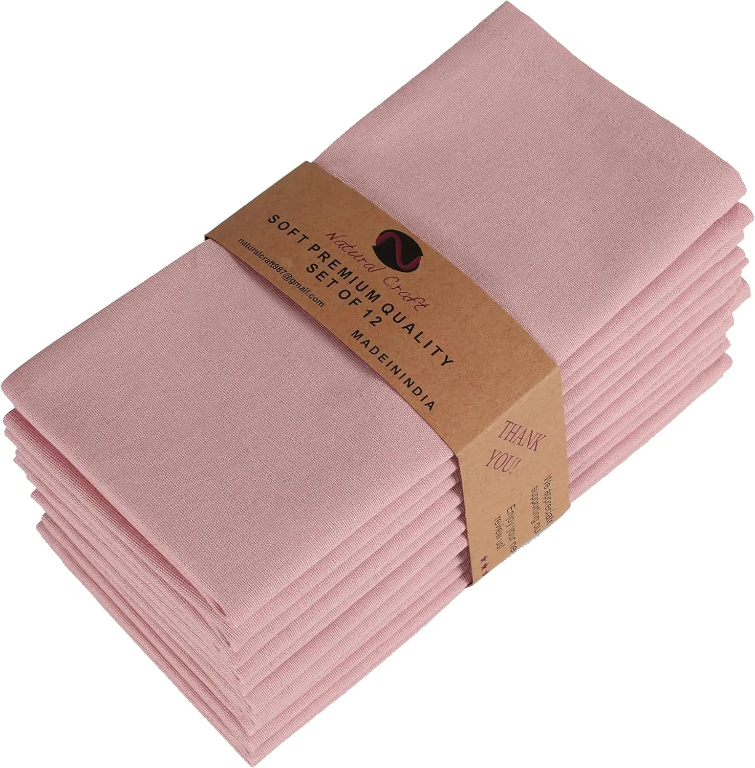 

Pink Cloth Napkins Set of 12 Bulk Cotton Linen, Soft Durable Washable - Ideal for Dinner Farmhouse Party Wedding Spring Summer