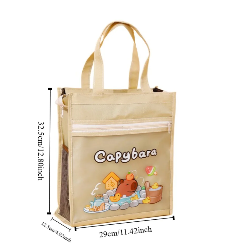 Multifunctionele Capybara Tote Schooltas Grote capaciteit Zijzak van gaas Cartoon Tote Tutorial Bag Handheld Panda