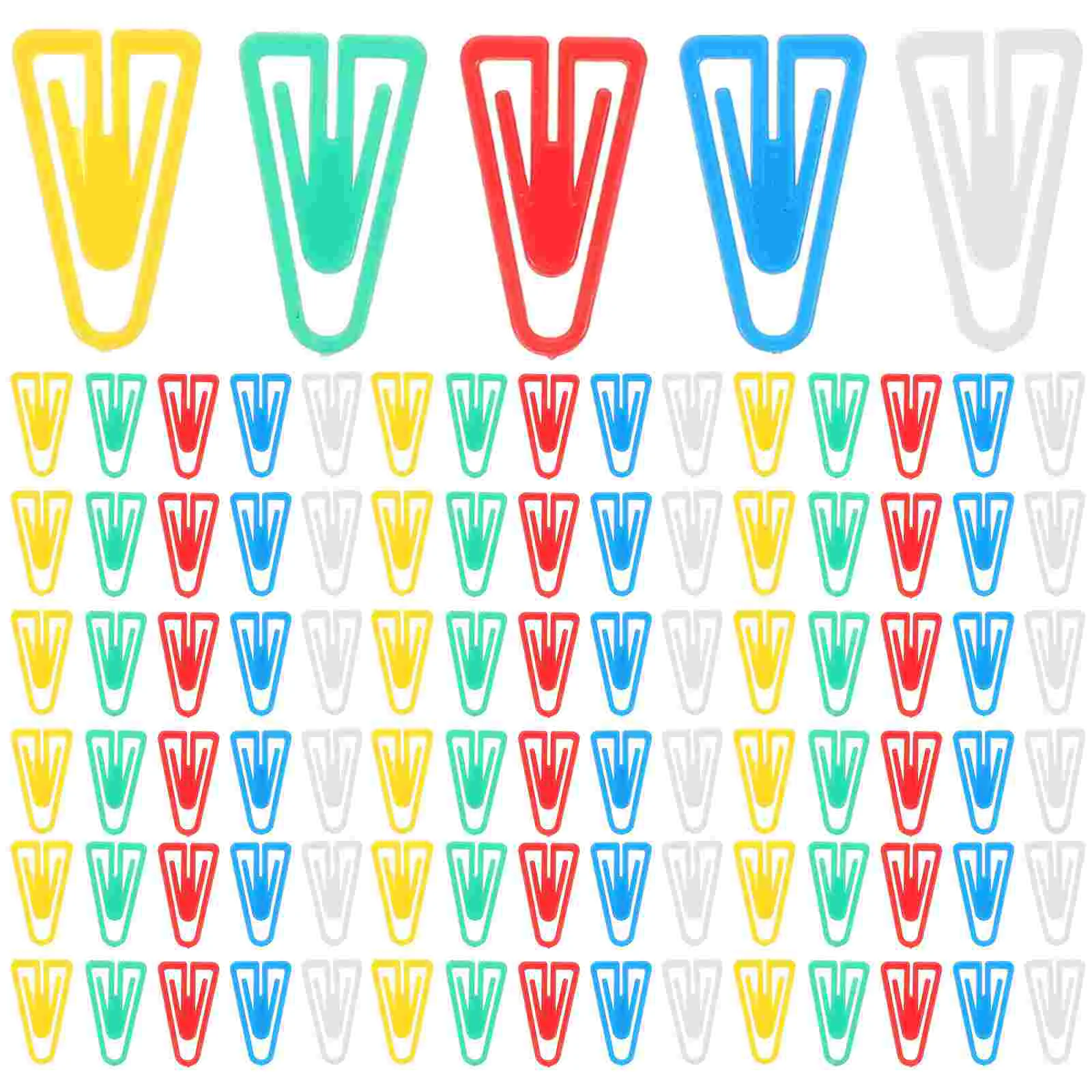 100 Pcs Triangular Paper Clip Clips Office Accessories Multipurpose Decorative Paperclips Document Plastic Supplies