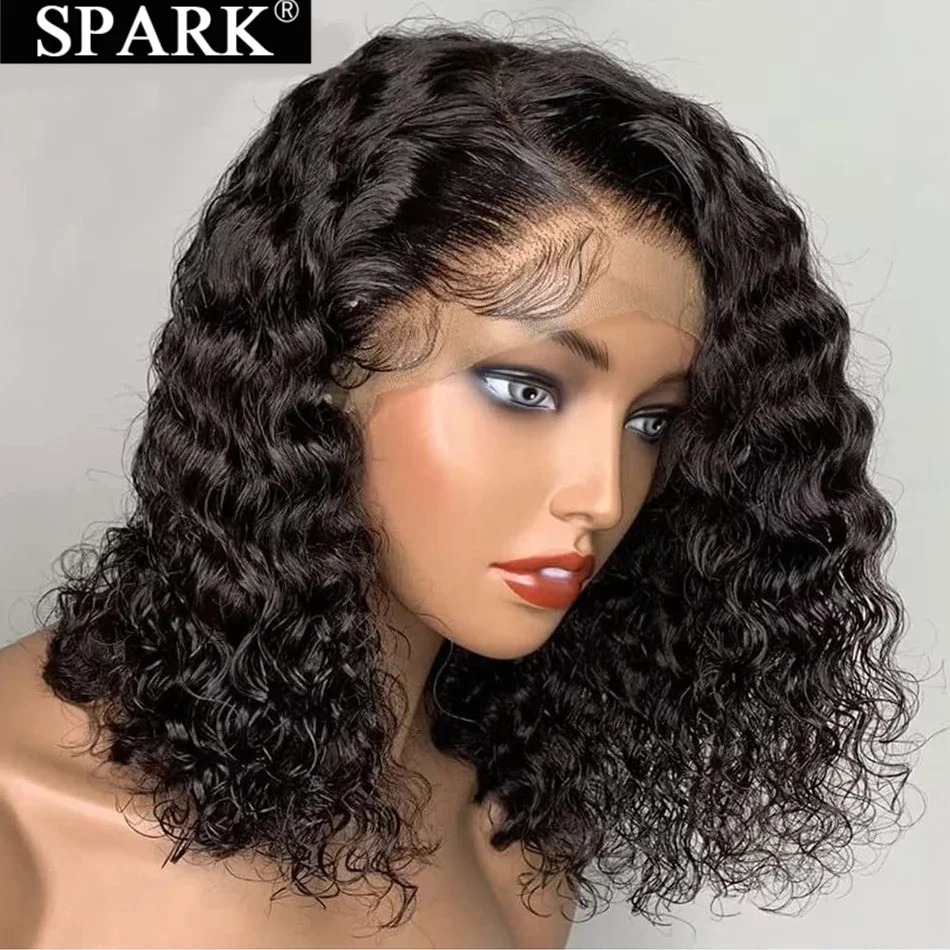 

Jerry Curly Bob Wig Peruvian Hair Curly Human Hair 13x4 Transparent Lace Wig Pre Plucked Remy Hair Closure Wigs Short Bob Wigs