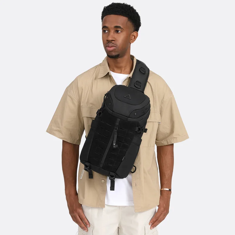 

Men's chest bag tactical shoulder backpack crossbody outdoor waterproof Oxford cloth large capacity men's chest bag