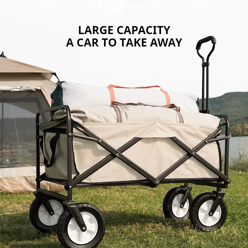 

Large capacity outdoor picnic camping folding hand push cart camping cart photography shopping portable trolley cargo trailer