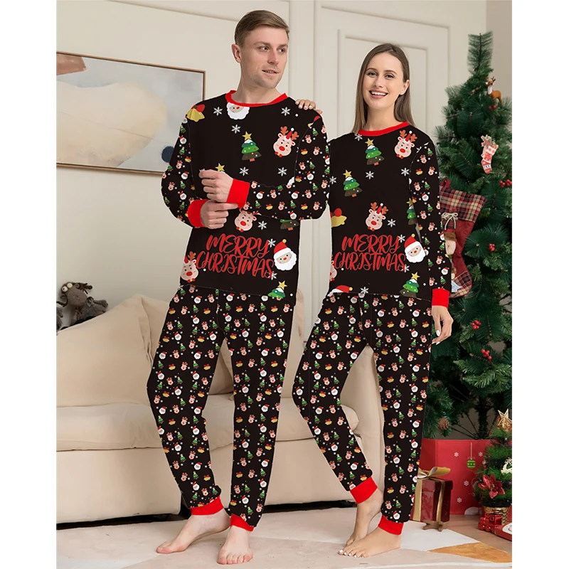 Family Pajama Matching Set Christmas Kids Mother Father Dog Pajamas Sets Xmas Baby Big Children Cotton Snug Fit Santa Claus