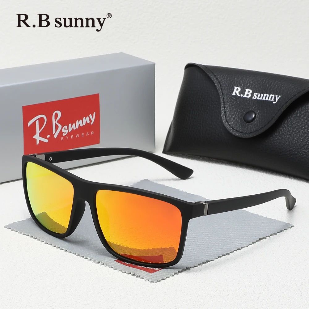 نظارات صيفية كلاسيكية عصرية من RBsunny للرجال والنساء مستقطبة UV400 مضادة للوهج للسفر والقيادة بإطار مربع خارجي