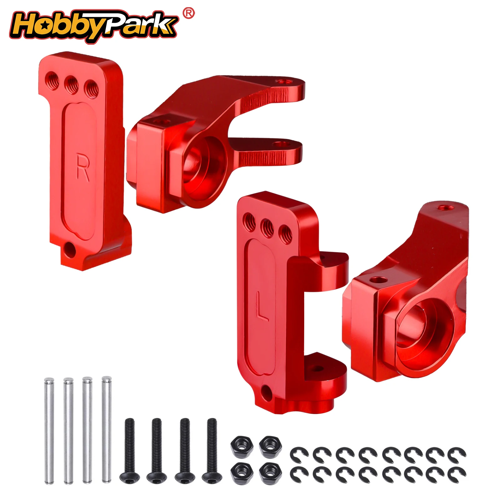 Алюминиевые рулевые блоки HobbyPark (кастер-блоки) для Traxxas Slash 2WD, запчасти для тюнинга, красные, 3736, 3632