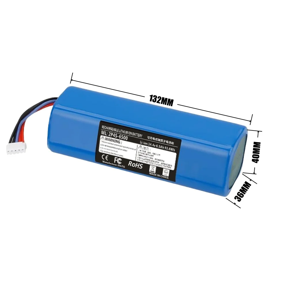 Baterías de repuesto para Robot aspirador limpiamoquetas Ecovacs Deebot X1 Ozmo T5 T8 T9 950 DX9G DX93 DX96 DLX11-54, 14,4 V, 6500mAh