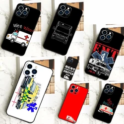 EMT EMS 구급차 전화 케이스 iPhone 13 12 14 11 16 15 Pro Max Plus Mini 7 8 X XR XS Max 커버